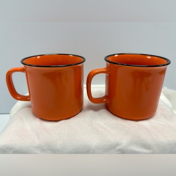 (2) Bulleit Frontier Whiskey Mugs EUC‎ Orange & Black - Picture 3 of 6